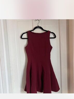 Sincerely Jules Sleeveless Wine Red Fit & Flare Mini Dress
